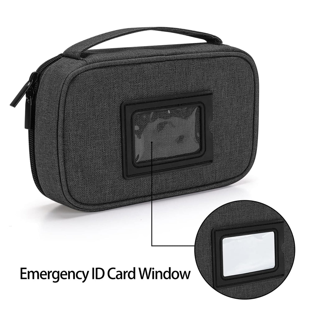 CURMIO transparent meter pouch keeps blood glucose meter visible and accessible.