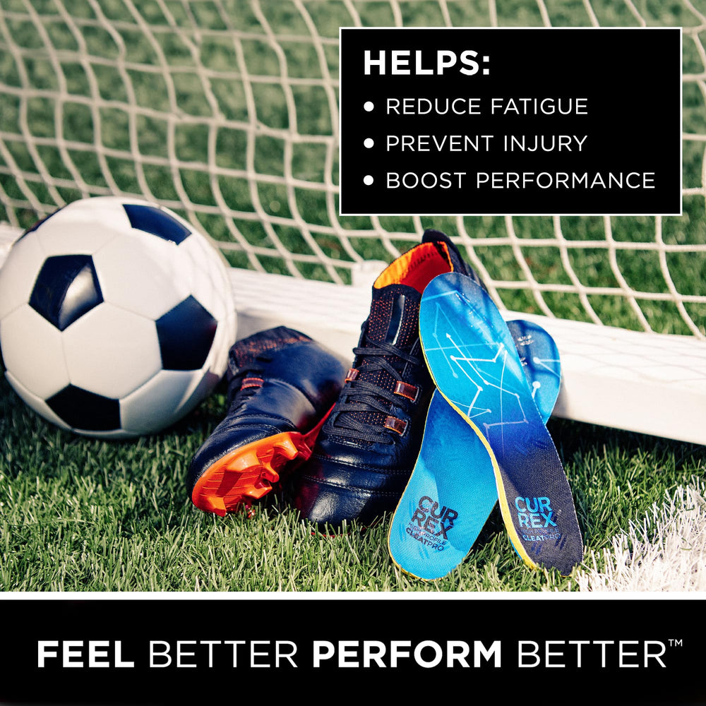 CURREX CLEATPRO dynamic arch support adapts to mid-arch feet during sprints