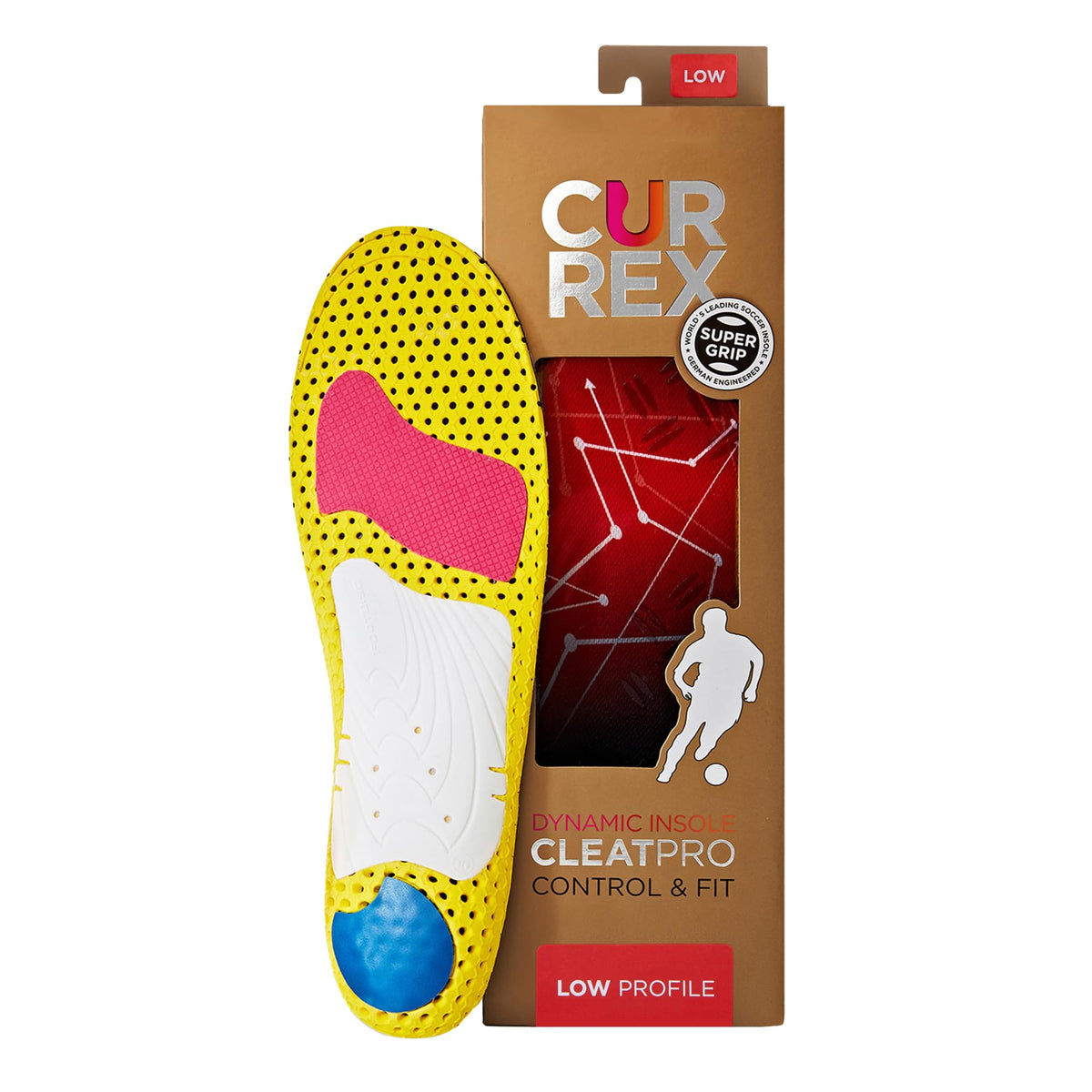 CURREX CLEATPRO thin arch insole close-up showing lightweight comfort and stability for cleats