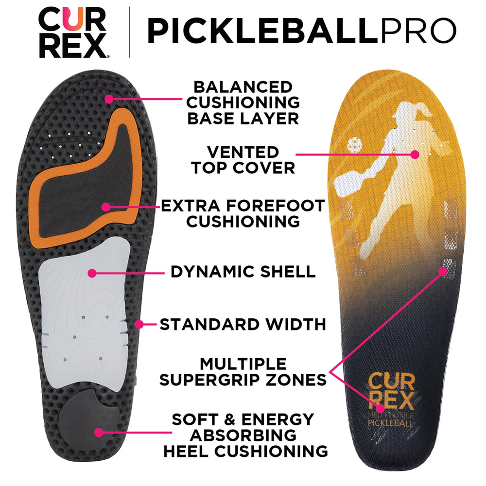 CURREX PICKLEBALLPRO 3D dynamic arch technology adapts to your arch