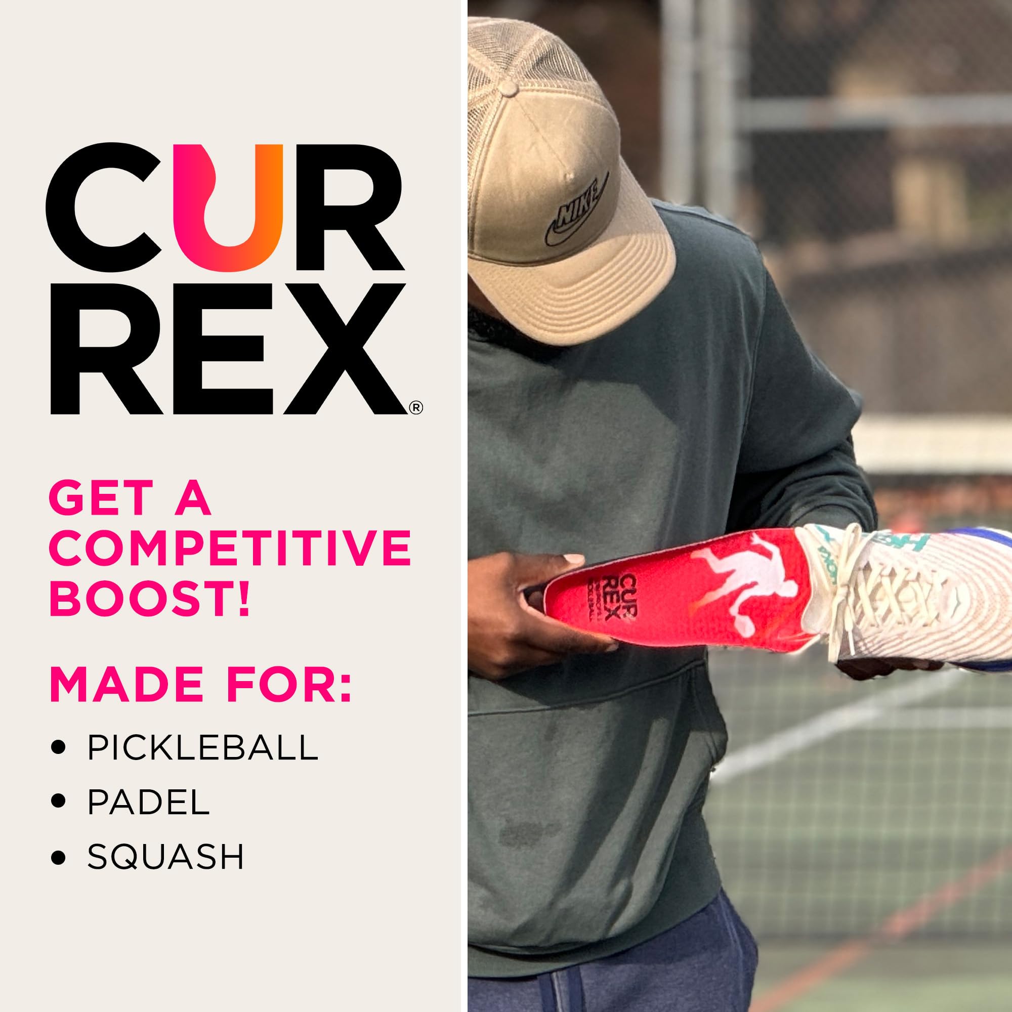 CURREX PICKLEBALLPRO multiprofile arch support for low to high arches