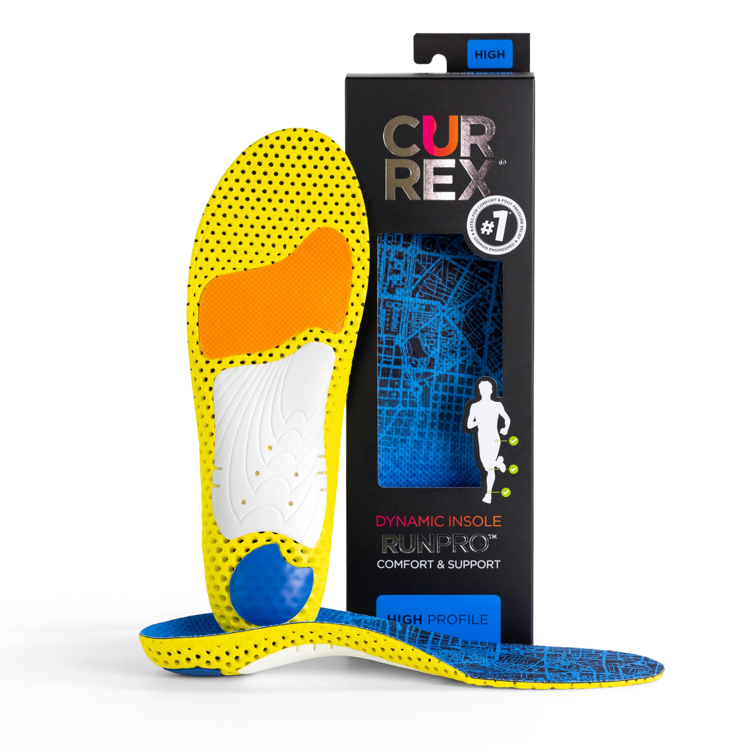 Currex RunPRO insoles arch-support design for stable alignment during runs