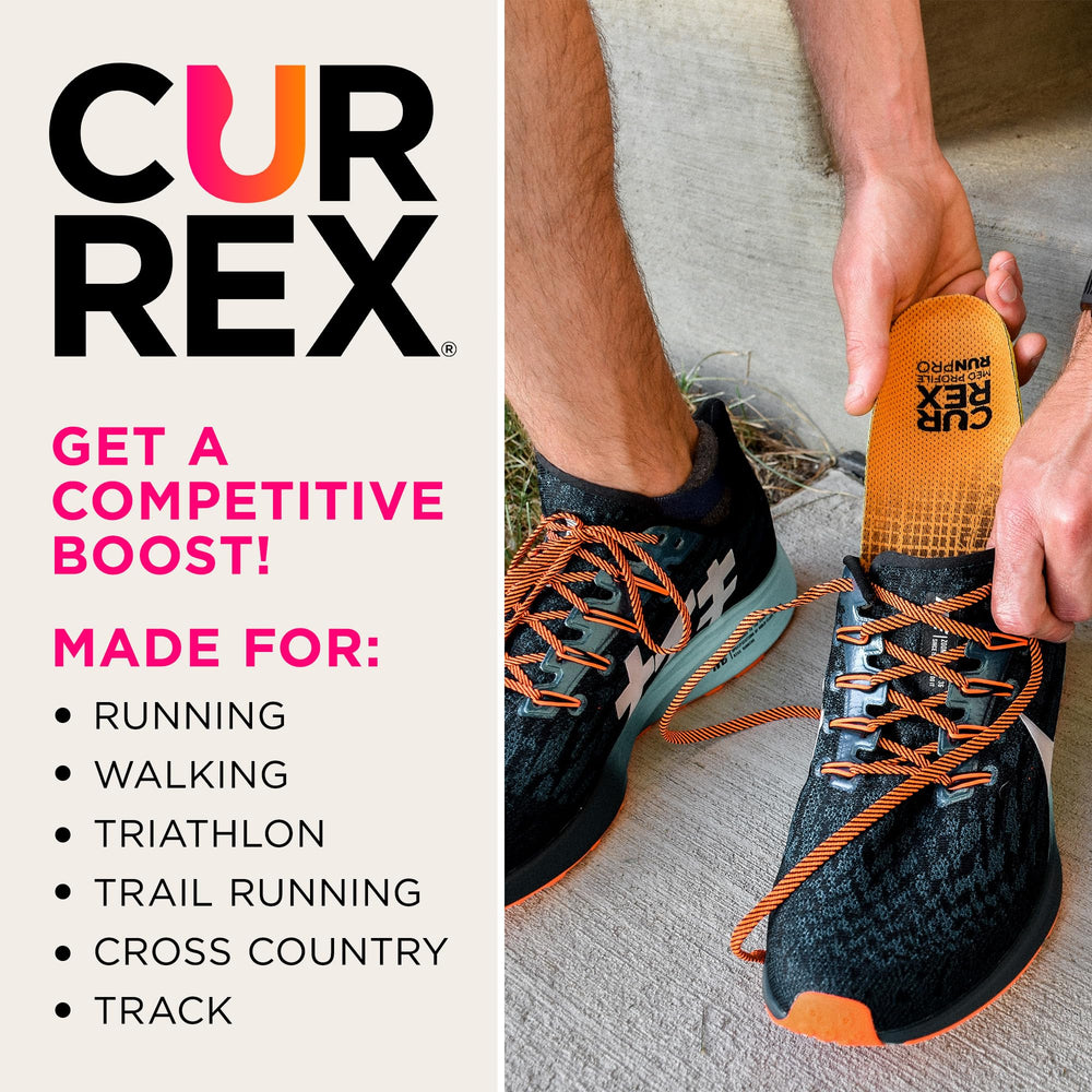 Currex RunPRO insoles PORON heel cushions absorb impact for comfort