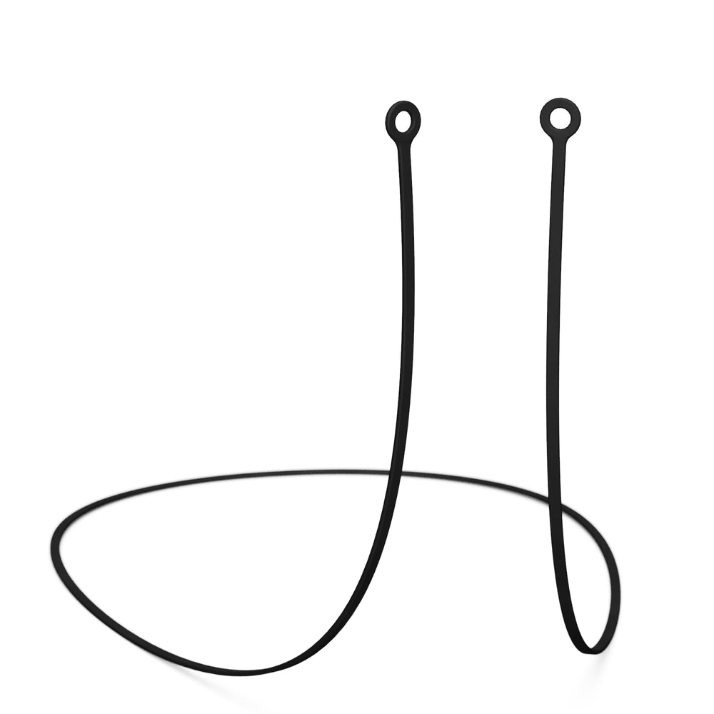 CURVD cordón para tapones auditivos visto de perfil, silicona de alta calidad para uso diario.