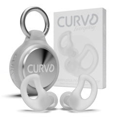 CURVD everyday earplugs with case for portable quiet during travel.