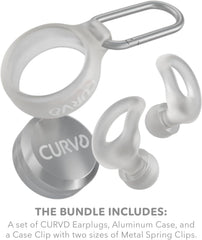 CURVD satin nickel alloy clip provides durable, secure attachment.
