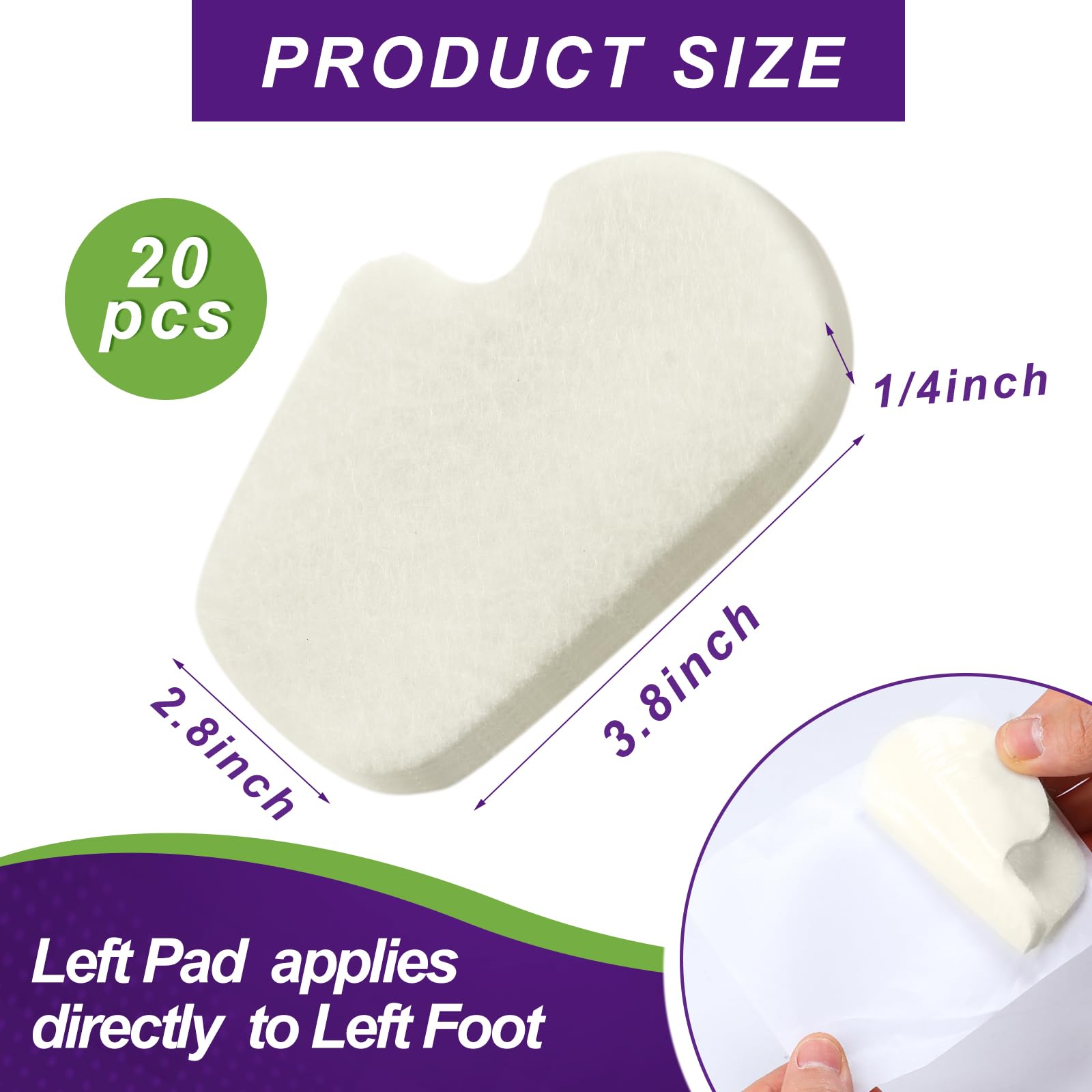 Cutecrop left forefoot pad with adhesive backing for secure wear.