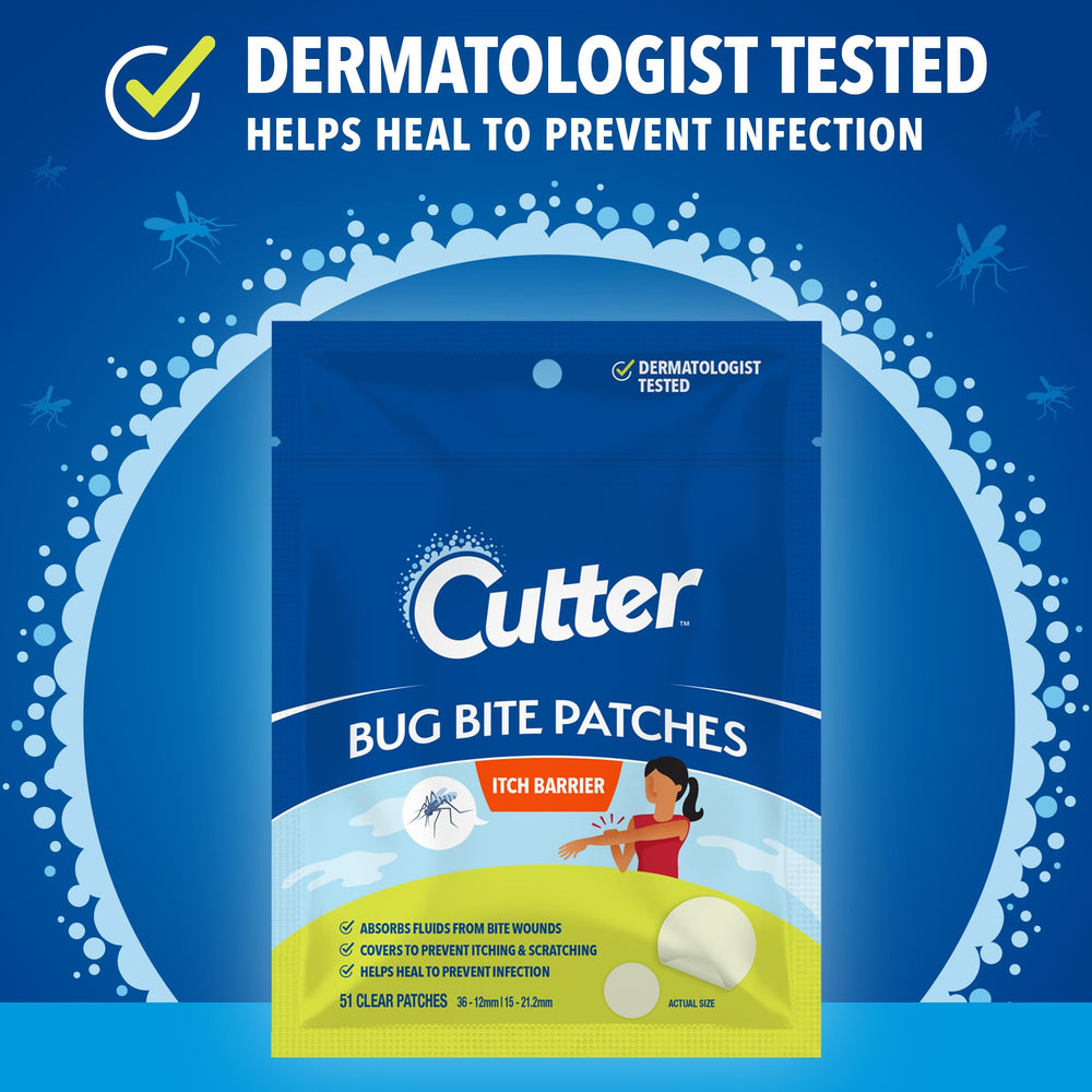 Parche Cutter sin fragancia para picaduras, uso diario seguro
