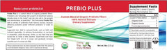 Cutting Edge Cultures Prebio Plus label highlights organic ingredients like inulin and FOS.
