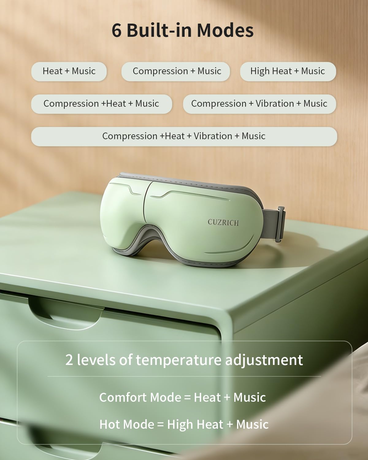 CUZRICH device demonstrates six vibration modes for customizable comfort.