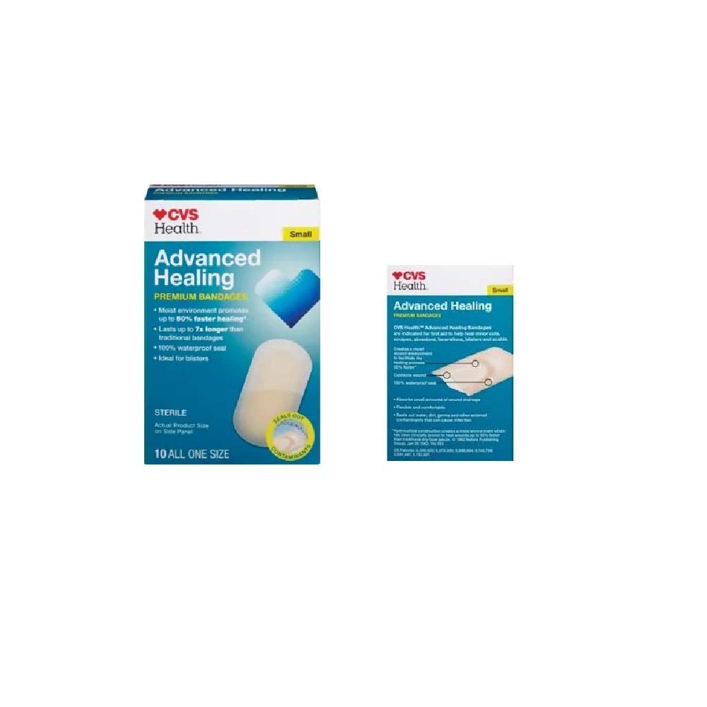 CVS Health Advanced Healing hydrocolloid bandages on skin protecting a minor wound