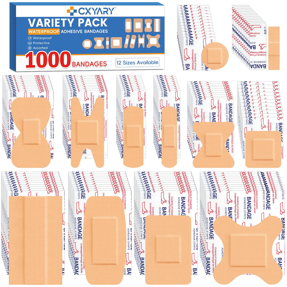CXYARY bandages bulk pack in 12 styles for versatile wound care on the go