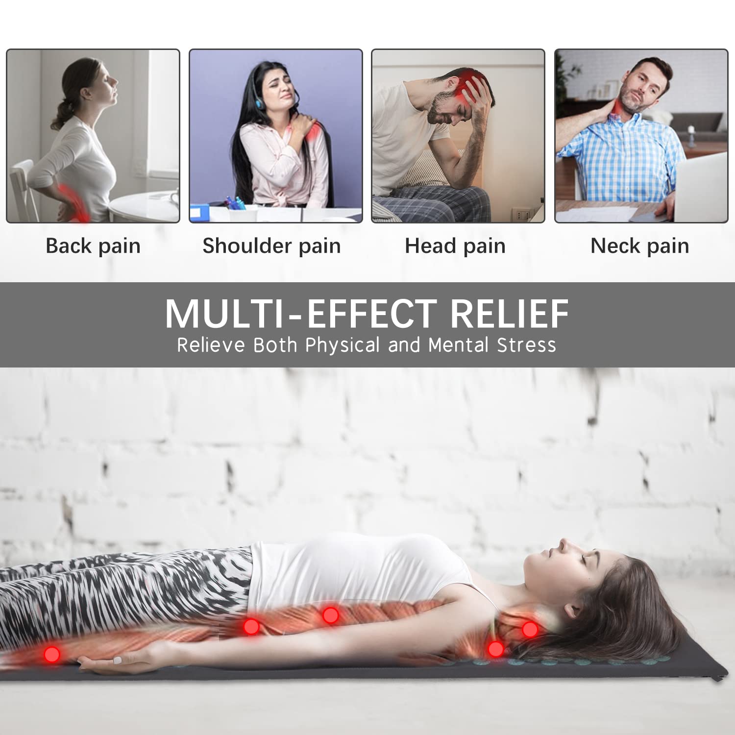 CXCTCT full-body massage mat usable on floor, sofa, or bed for versatility