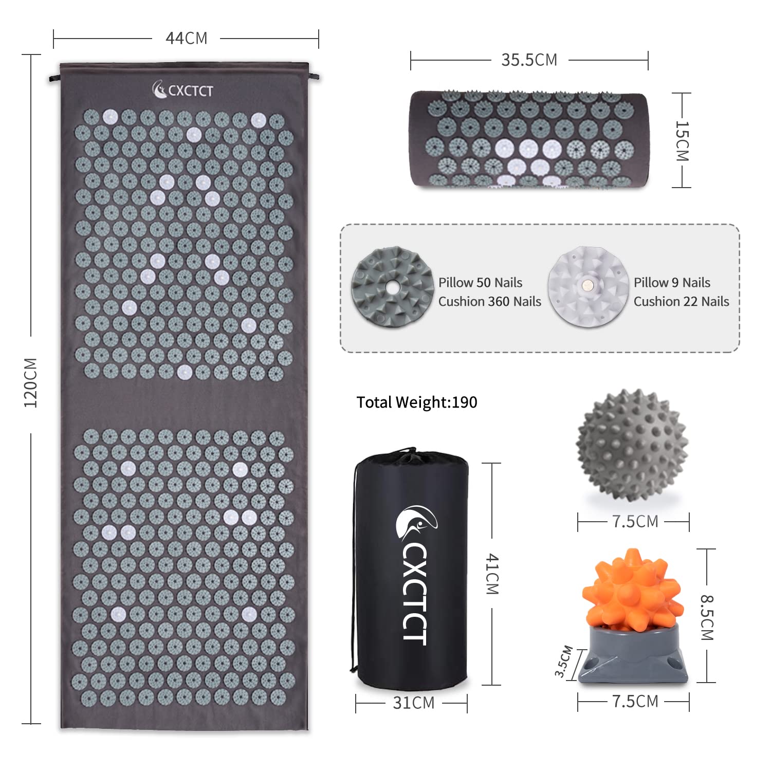 CXCTCT magnetic acupressure mat points for targeted relief and circulation