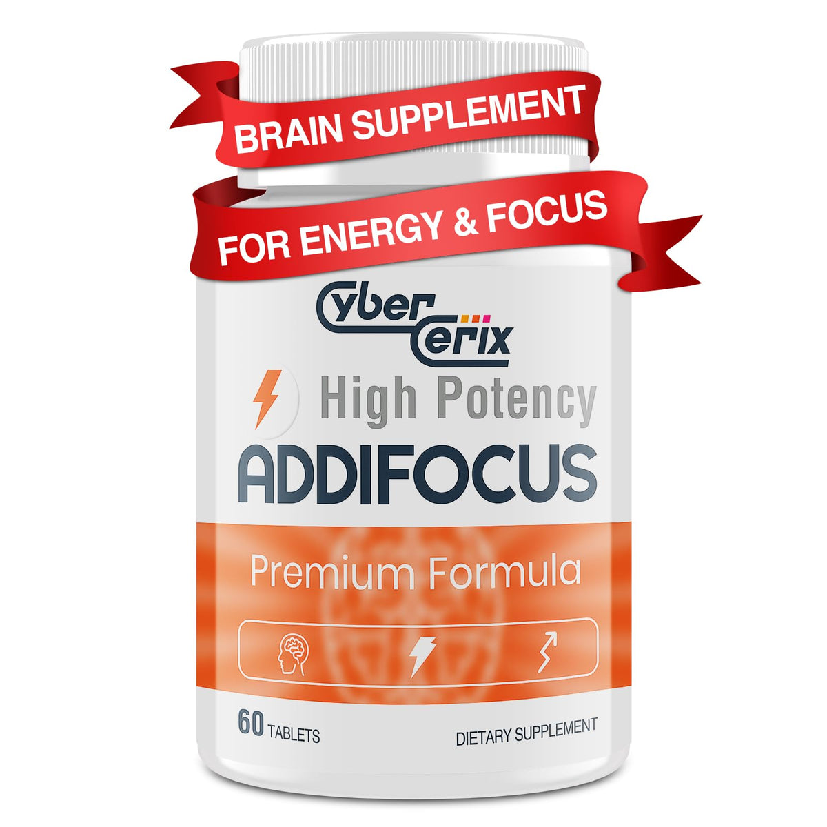 CyberCerix 17-in-1 brain supplement bottle supports daily focus.