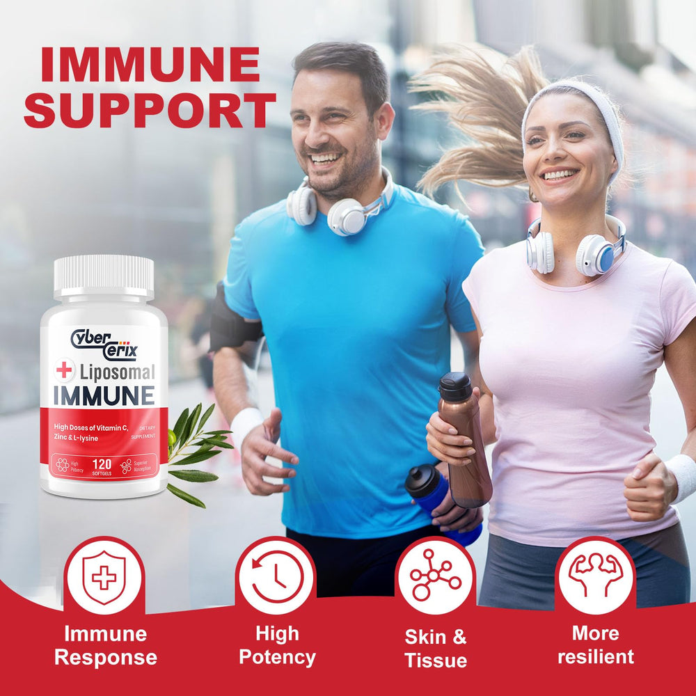 CyberCerix Liposomal Immune bottle on a morning table for daily routine