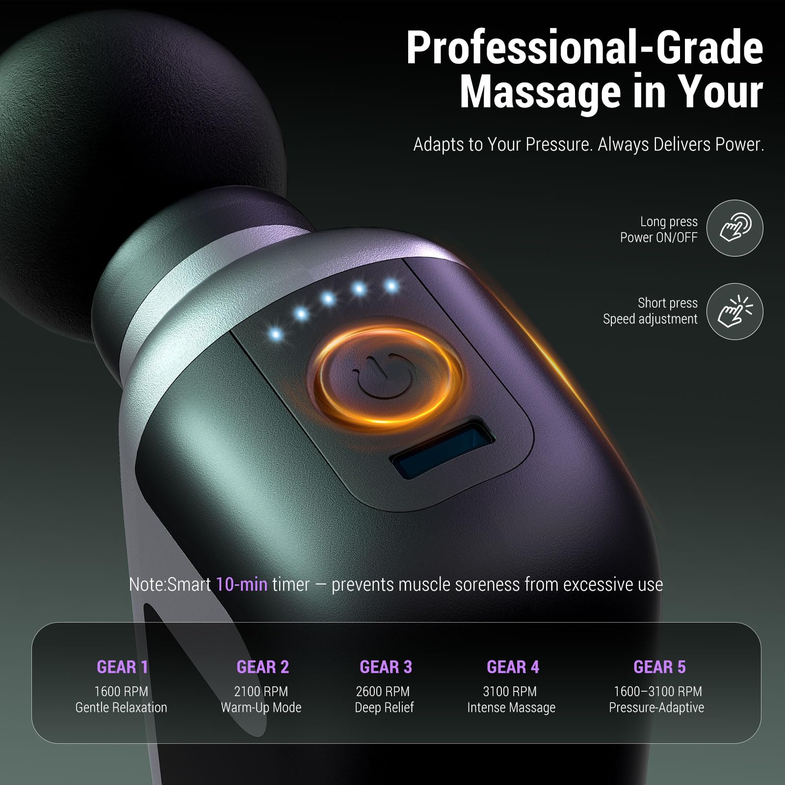 CYBPOK Mini Massage Gun operates quietly for distraction-free recovery.