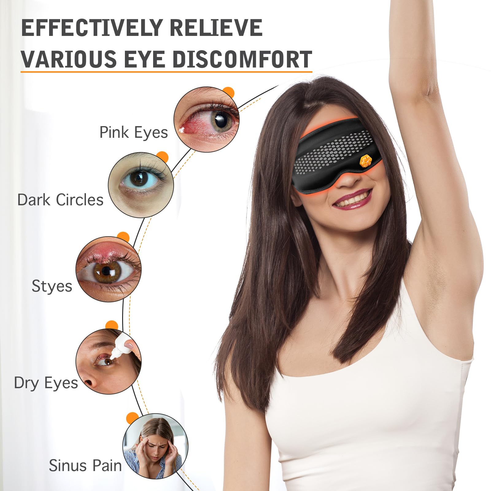 CYFERUY 3D contoured eye cups with nose cutout for zero pressure.