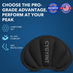 CYGYINT self-adhesive heel pads secured to shoes for a slip-free fit