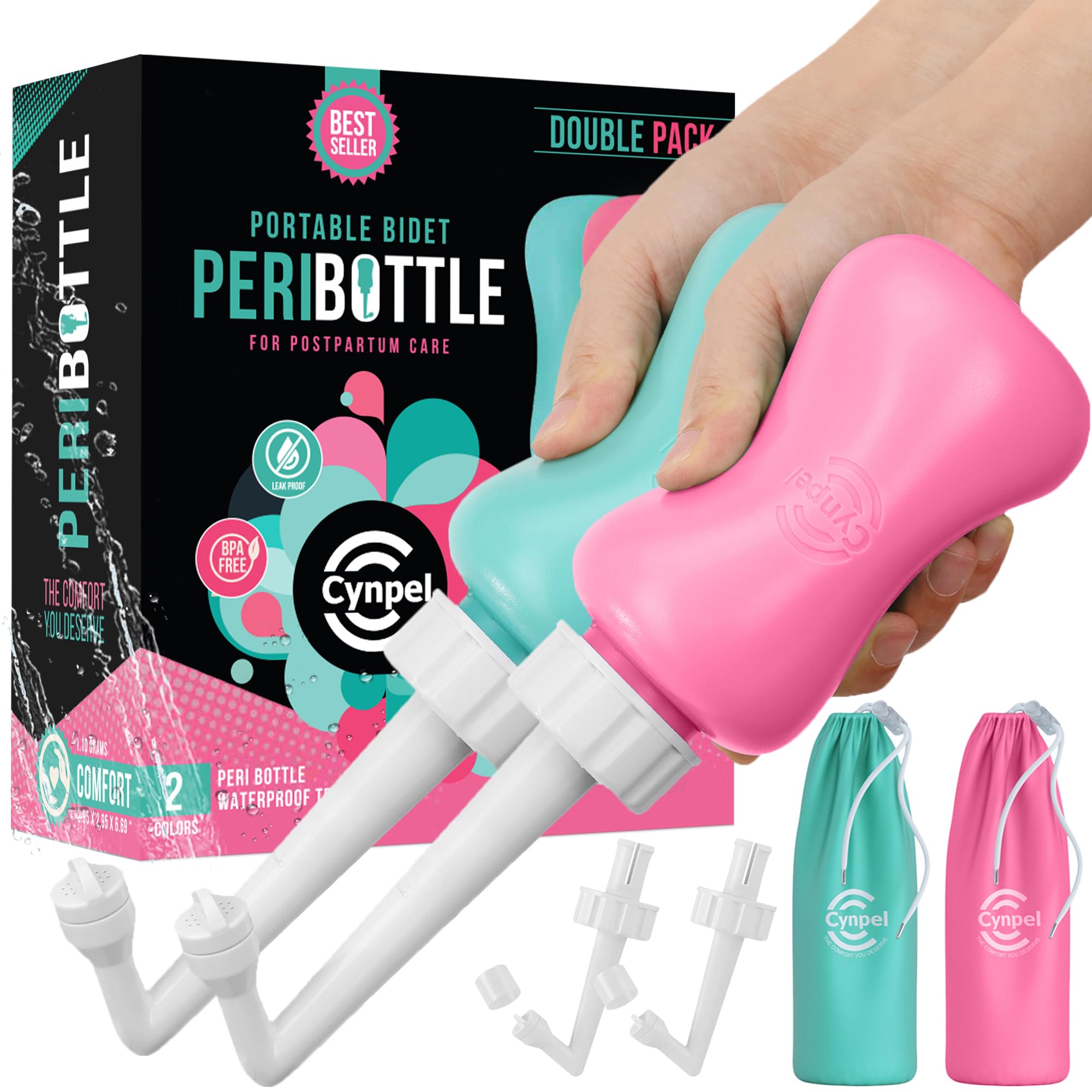 Cynpel Peri Bottle with angled nozzle for precise cleansing on the go.