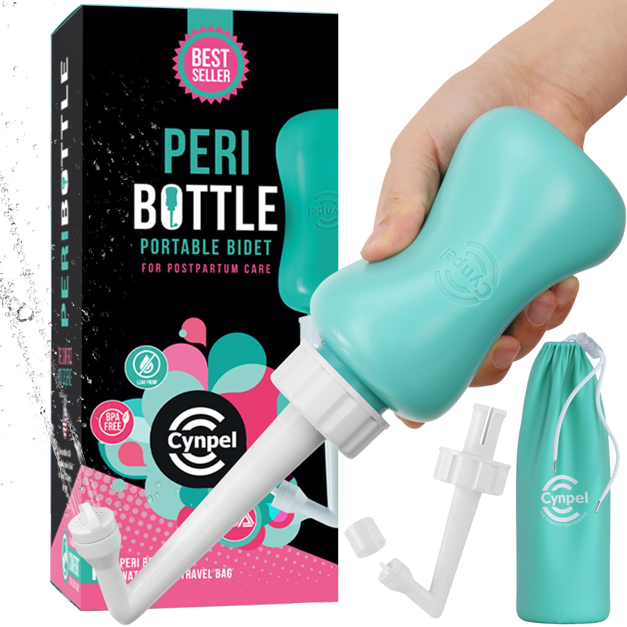 Cynpel Peri Bottle with retractable nozzle for discreet, precise cleansing.