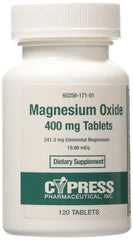 Cypress Magnesium Oxide 400 mg bottle front view for bone, muscle and nerve support