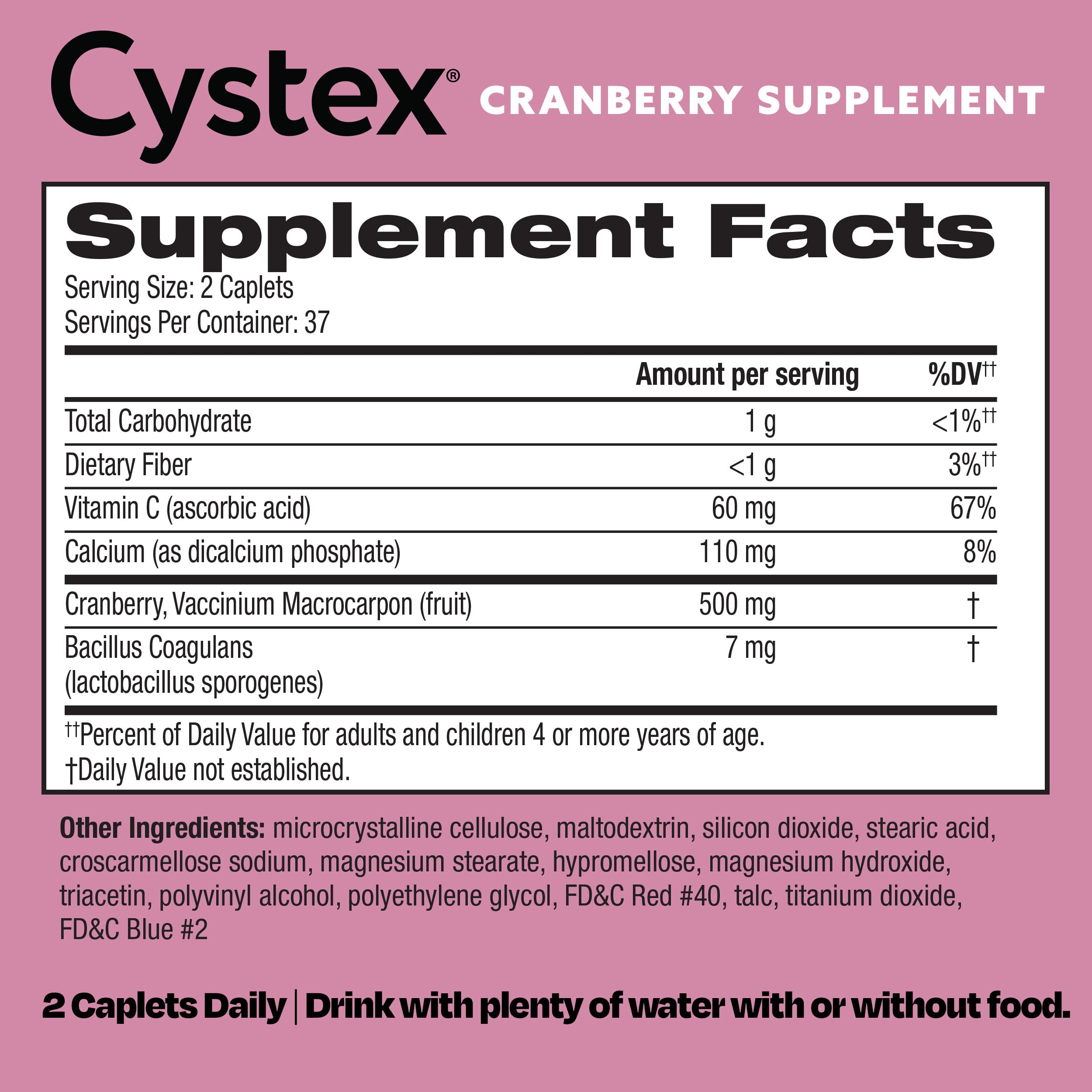 Cystex fast-acting urinary health emphasis with a clock icon.