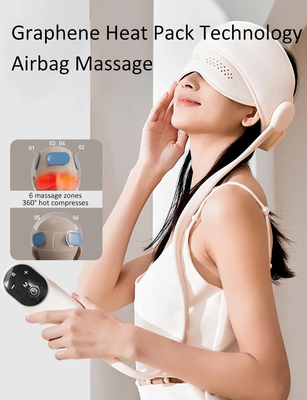 CYTJ head massager velcro band shows adjustable fit for all head sizes.