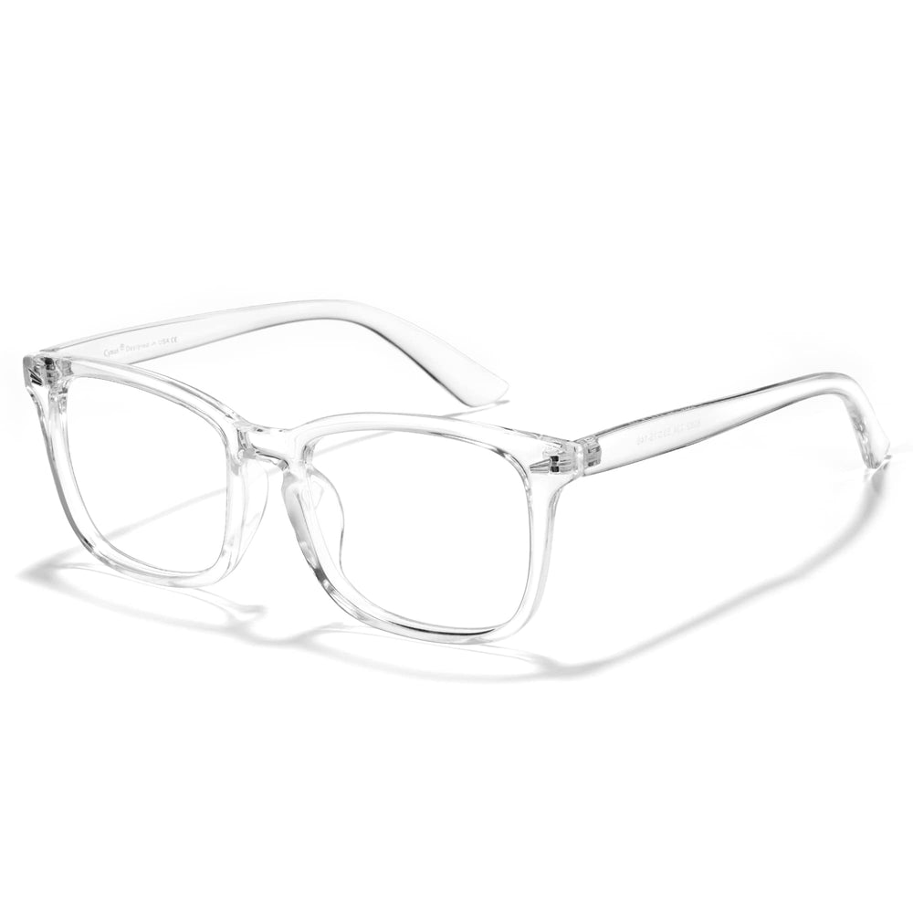 Cyxus blue light glasses with interchangeable crystal lenses for square frame, easing eye strain