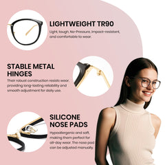 Cyxus adjustable nose pads ensure a comfortable, pinch-free fit for long wear