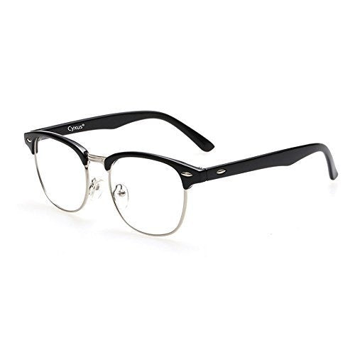 Cyxus blue light glasses lenses closeup showing durable polycarbonate material