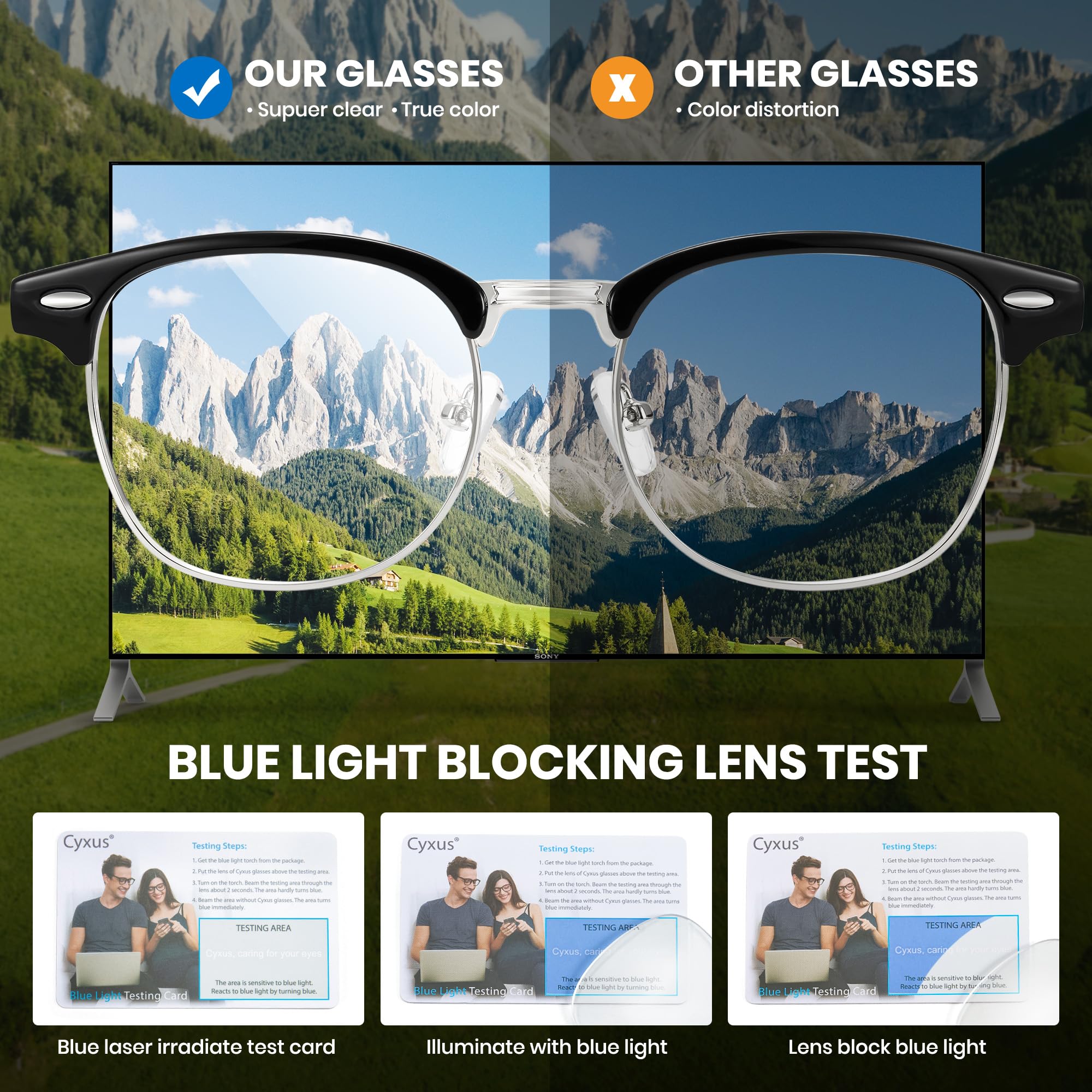 Cyxus blue light glasses on desk ready for computer work and study sessions