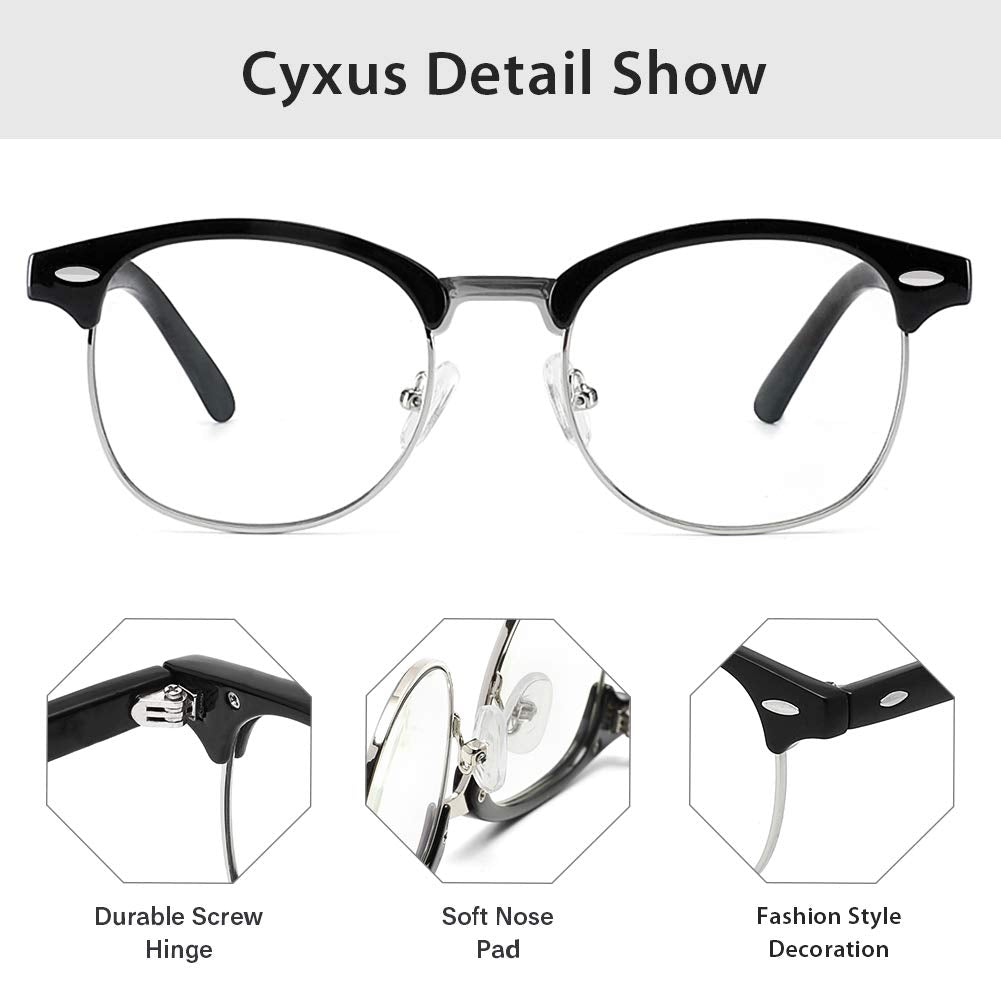 Cyxus blue light glasses retro semi rimless design suited for all genders