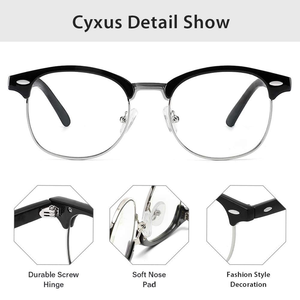 Cyxus blue light glasses retro semi rimless design suited for all genders