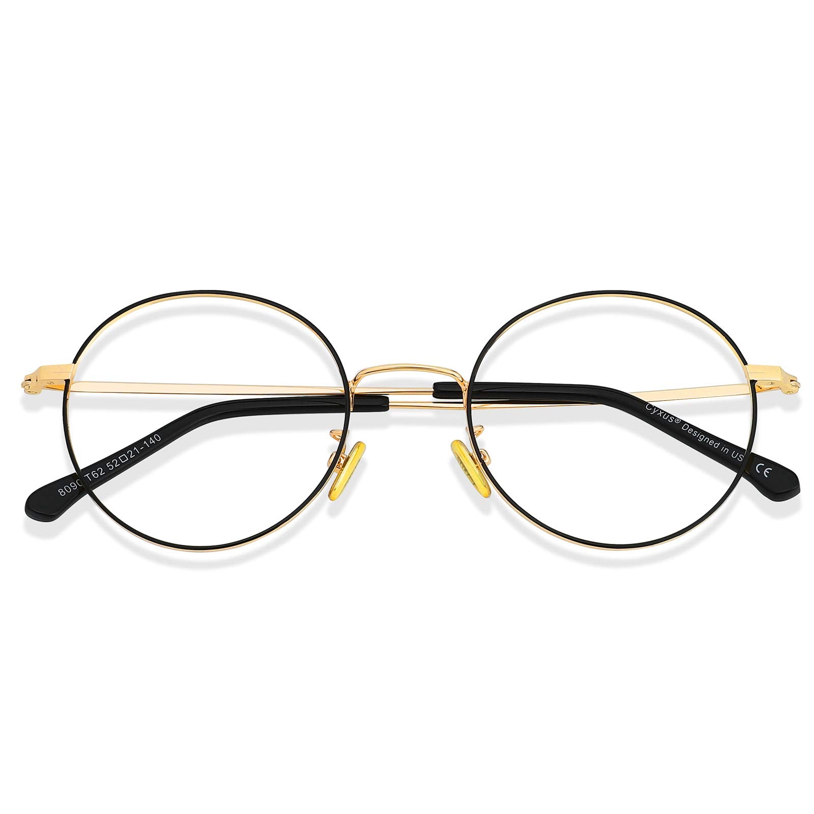 Cyxus blue light glasses with round frame for daily screen use and eye comfort.