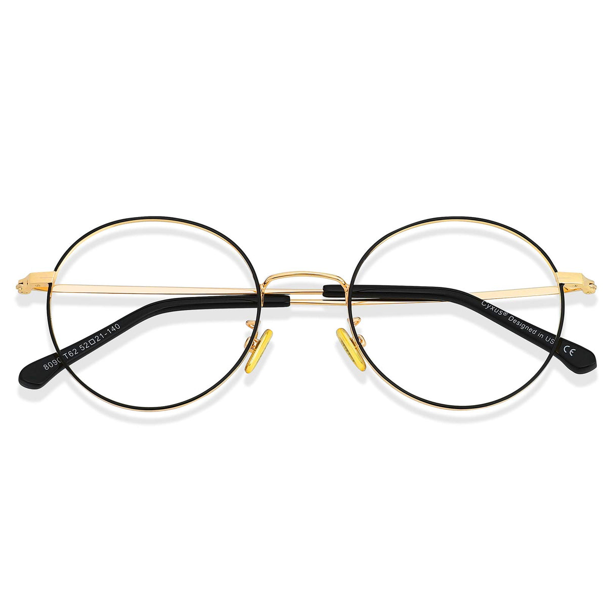 Cyxus blue light glasses with round frame for daily screen use and eye comfort.