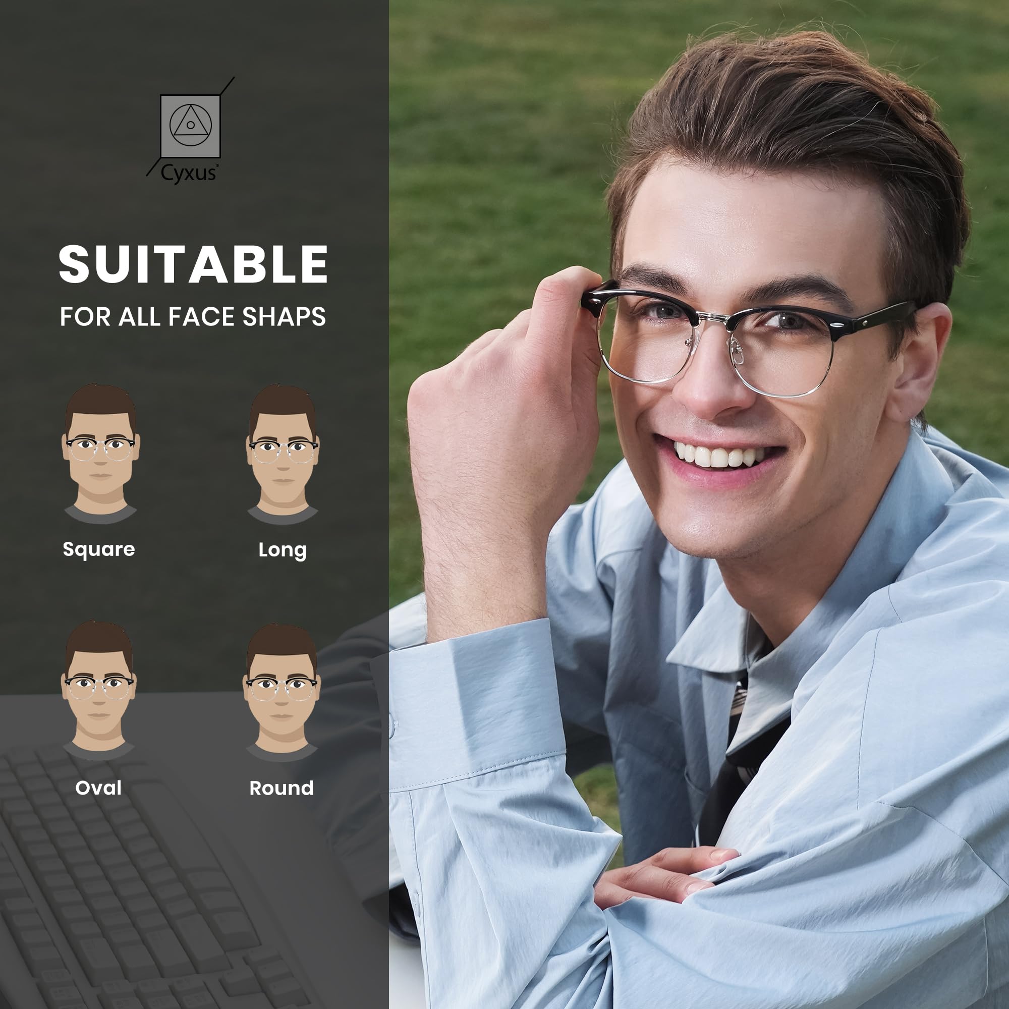 Cyxus blue light glasses worn during screen-heavy tasks to ease eye strain