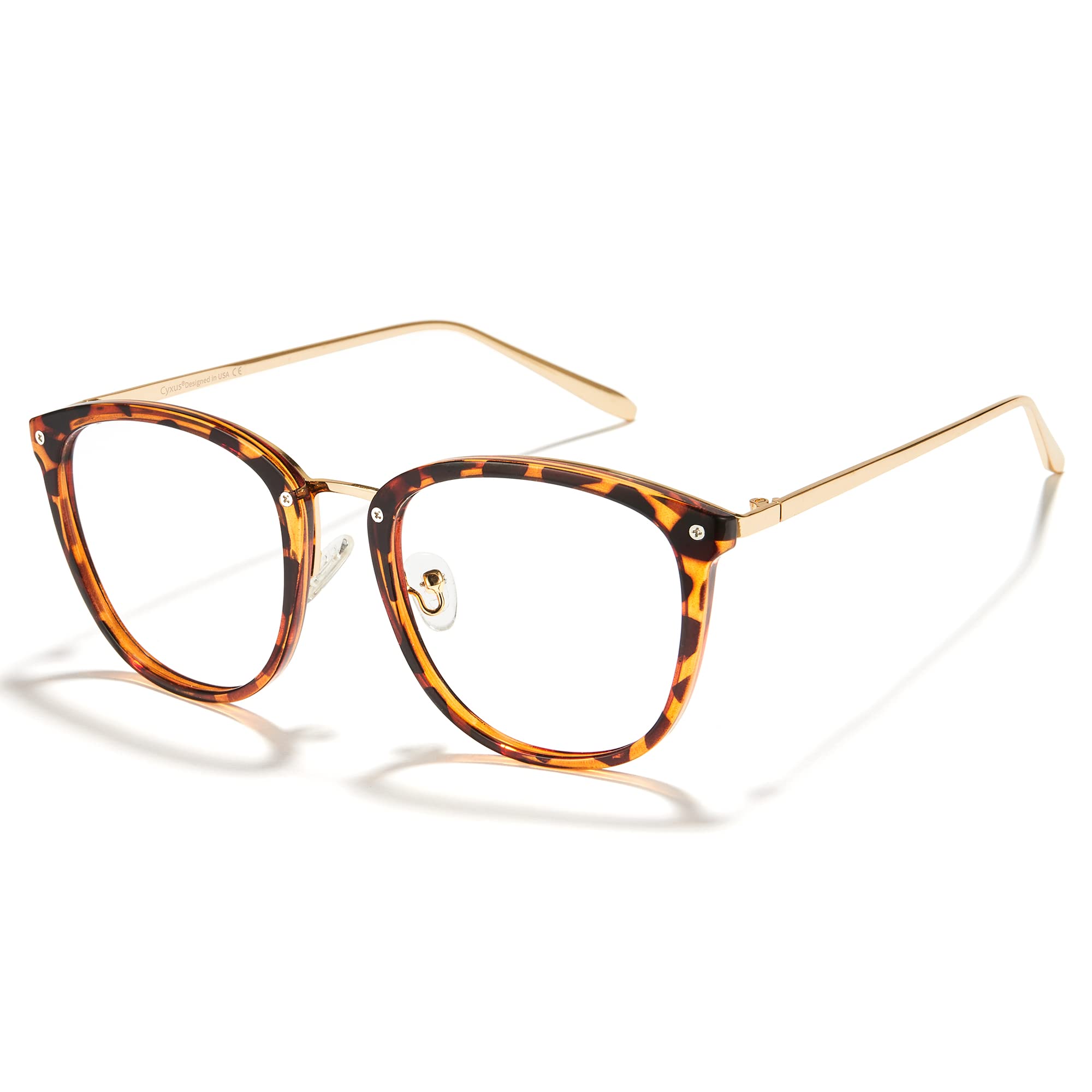 Cyxus blue light glasses woman front view for clear colors during work