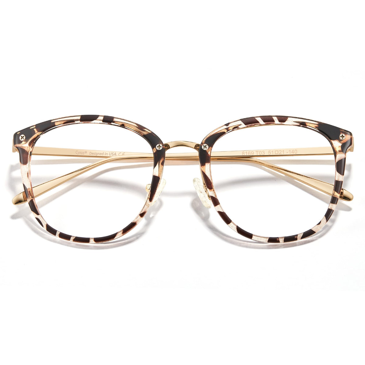 Cyxus blue light glasses for women at a desk reduce digital eye strain.