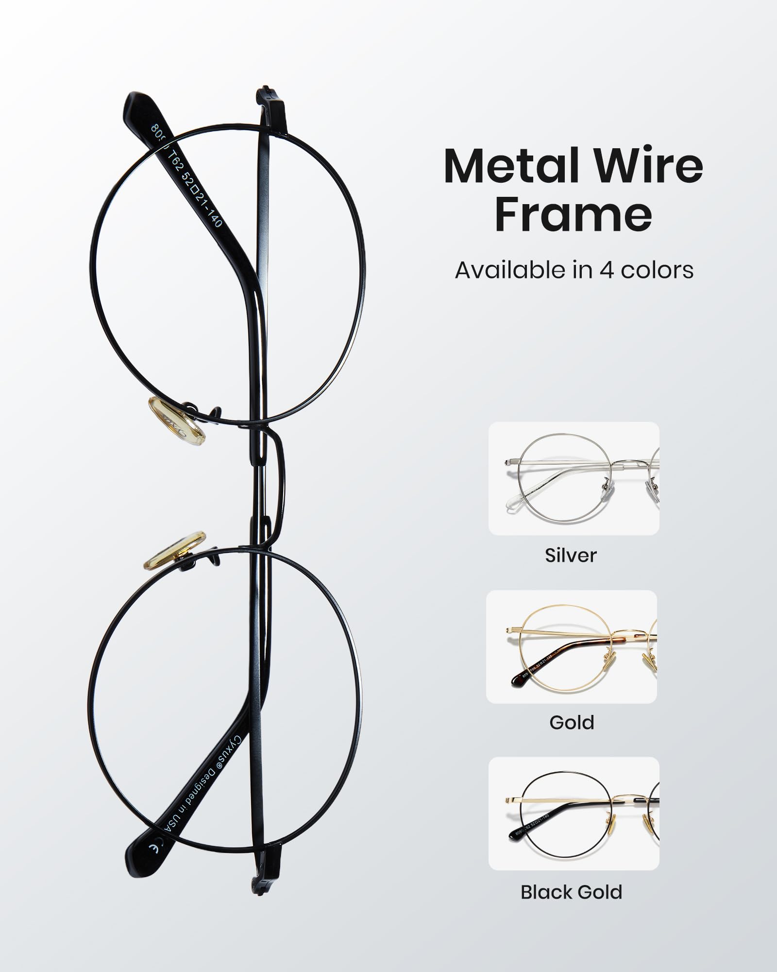 Cyxus color-true lenses ensure clear viewing for reading or gaming