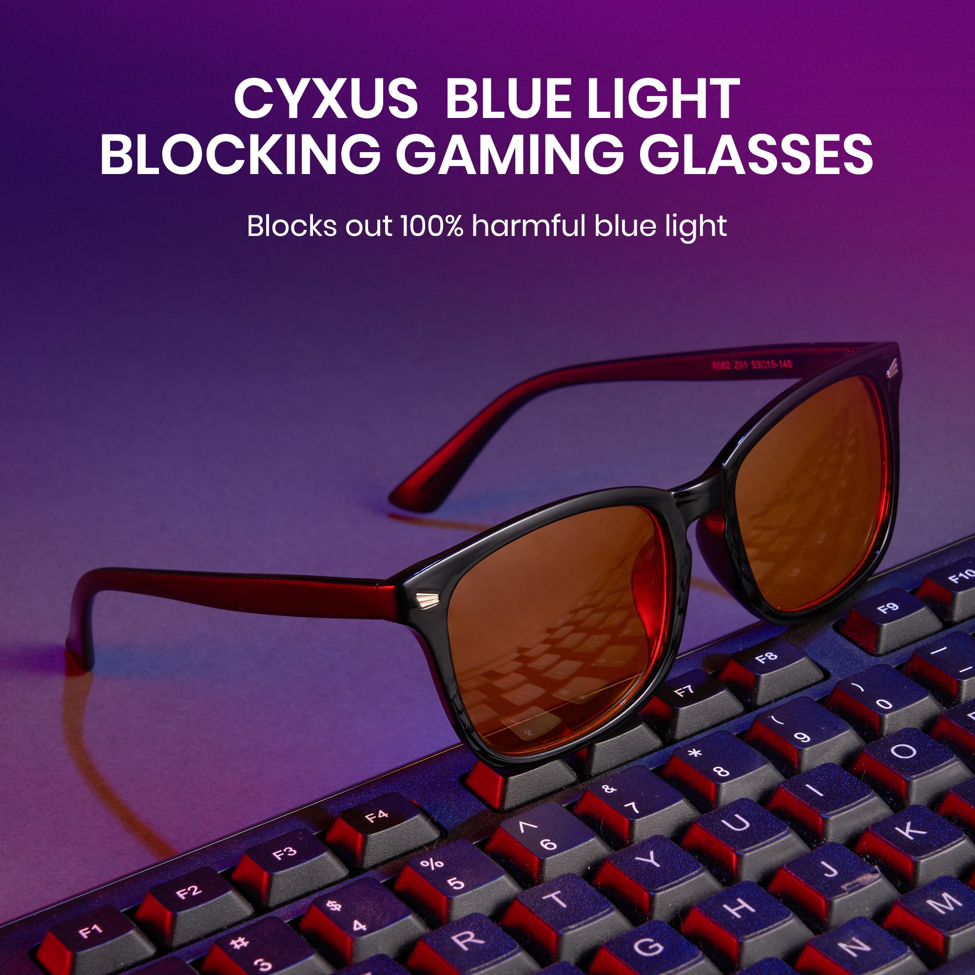 Cyxus UV400 protection guards eyes from ambient glare during gaming.