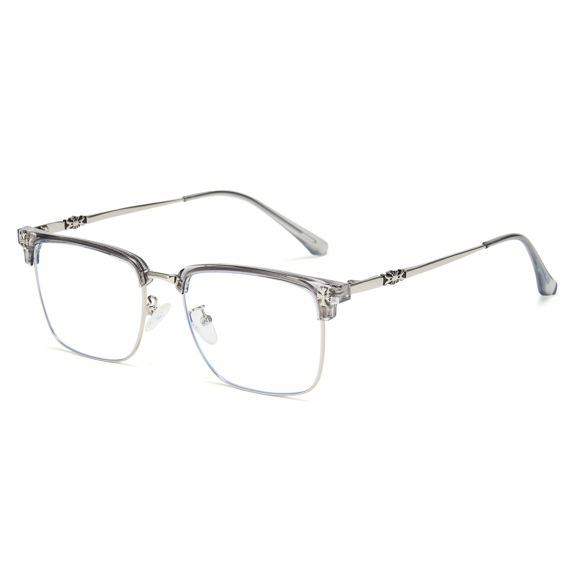 Cyxus Retro blue light glasses with square browline TR90 frame for reduced eye strain during long screen time.