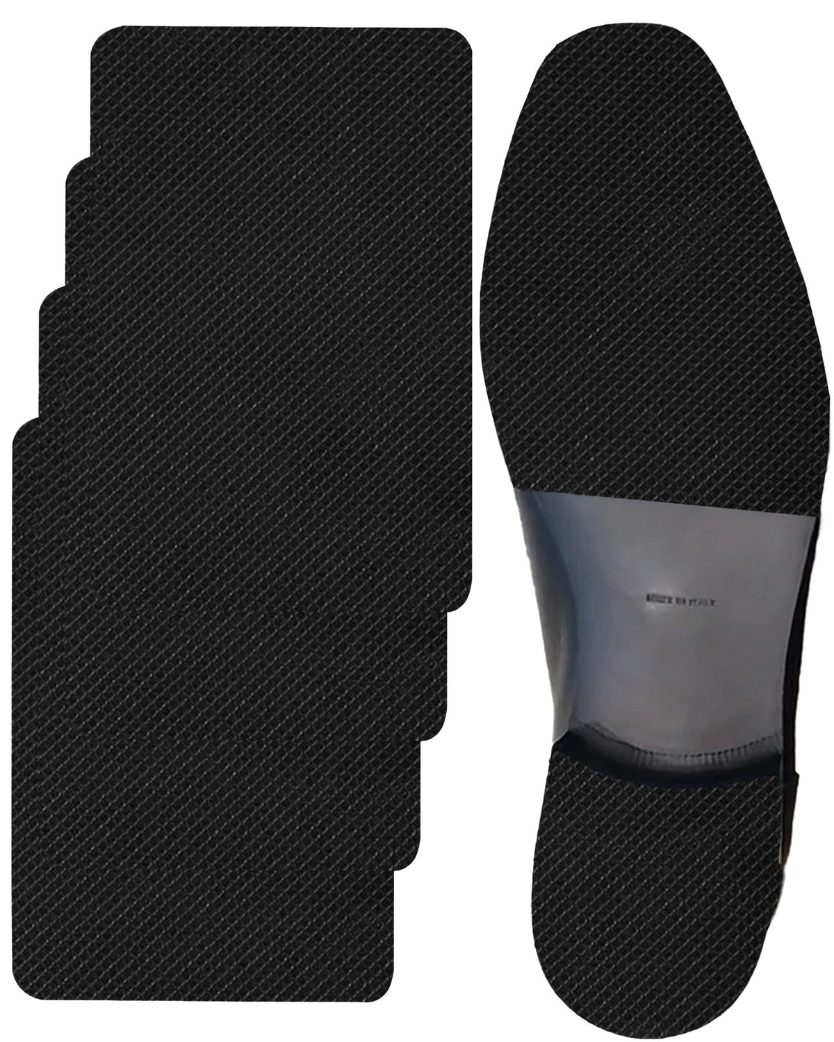 CZBYXA12 black sole protector top view shows discreet slip resistance on wet surfaces.