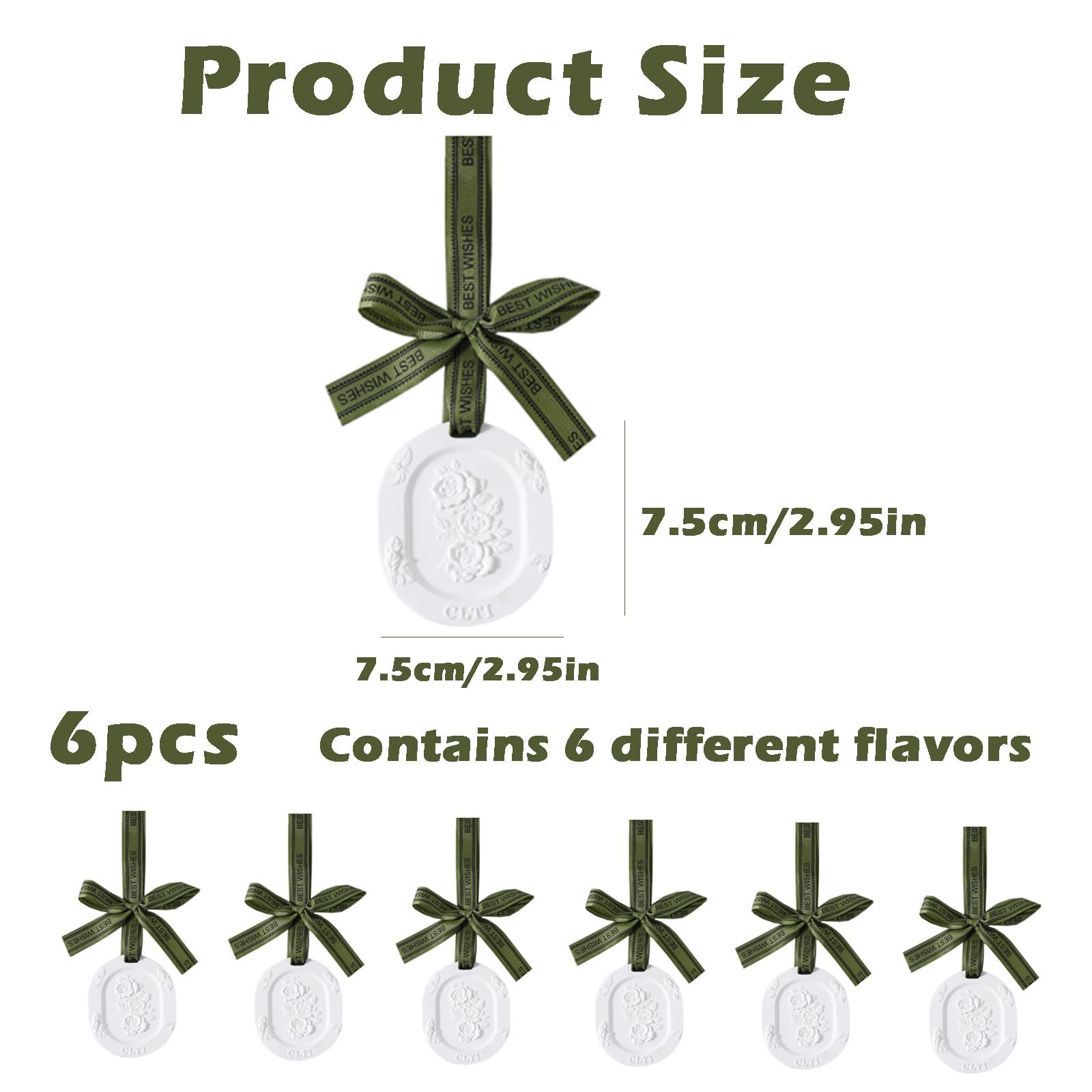 CZFSWT passive diffuser clay discs in car cabin release gentle scent.