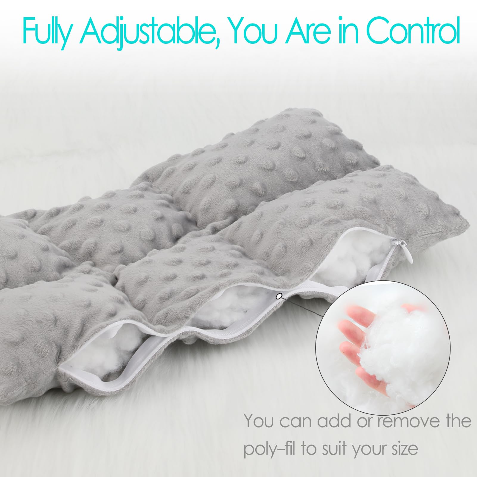 D. Cozy post-surgery driving pillow with adjustable fill adapts to your fit.