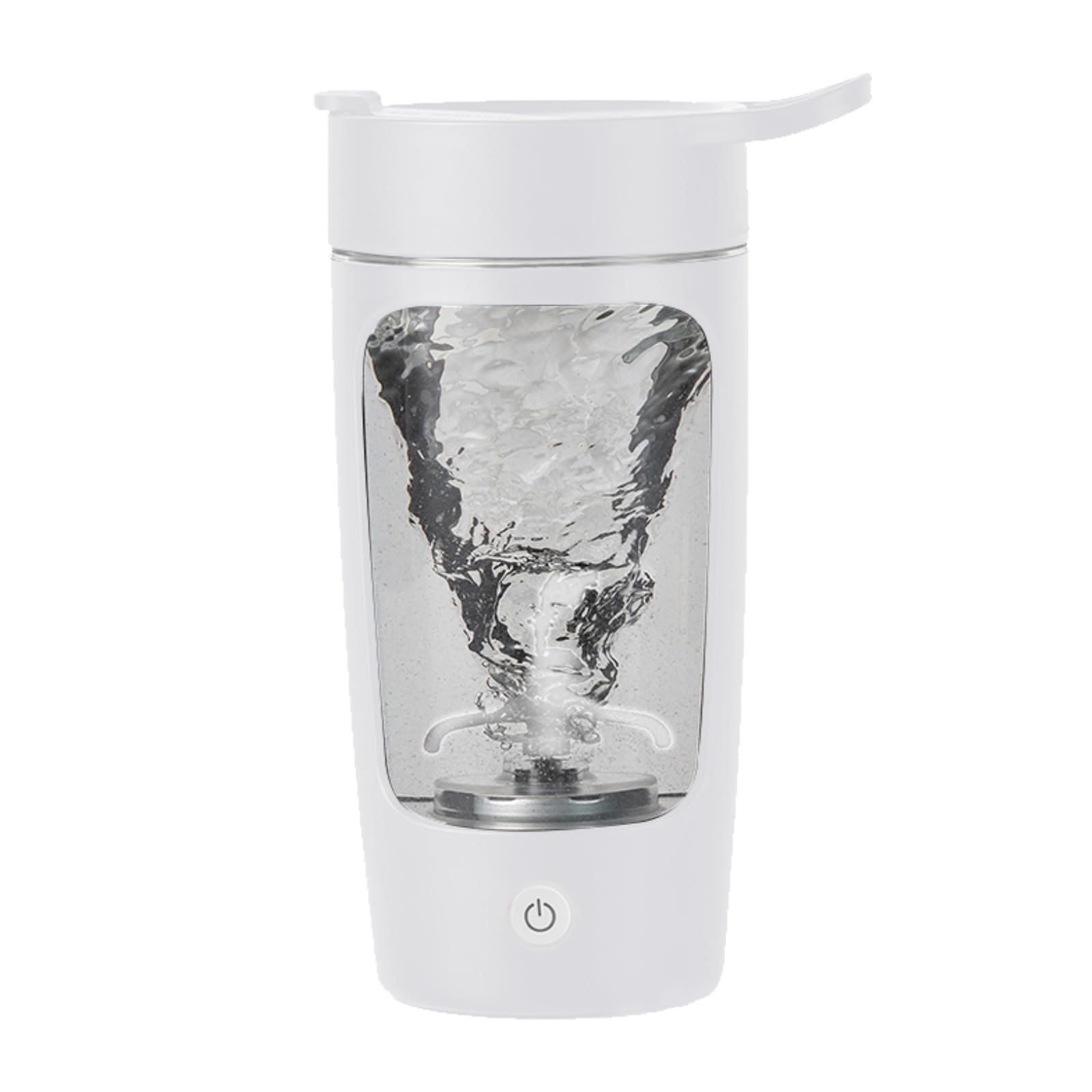 Daasigwaa electric shaker bottle front view with clear Tritan body for visibility