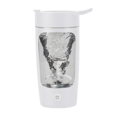 Daasigwaa electric shaker bottle front view with clear Tritan body for visibility