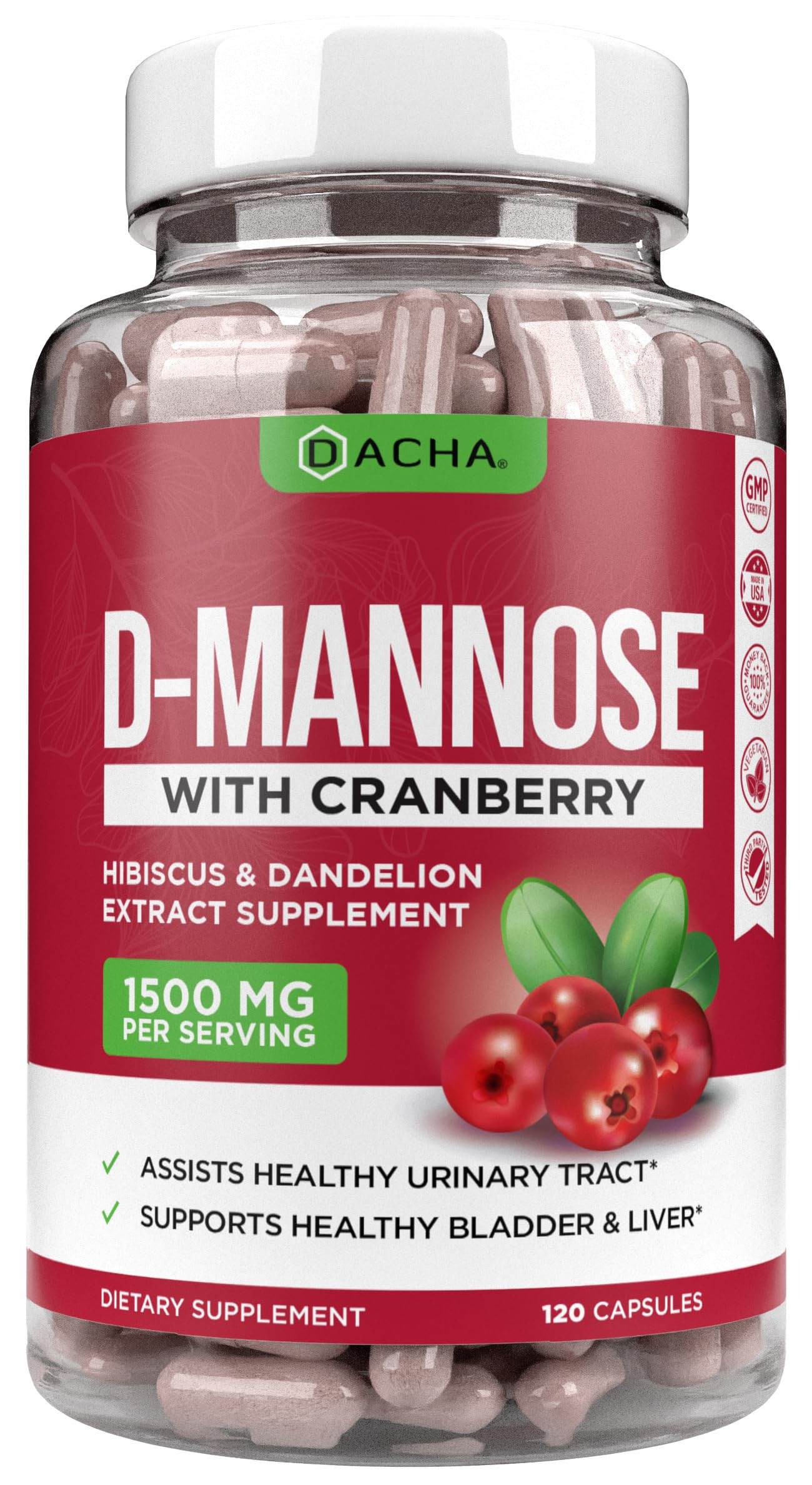 DACHA D-Mannose 4-in-1 bottle supports bladder health naturally.