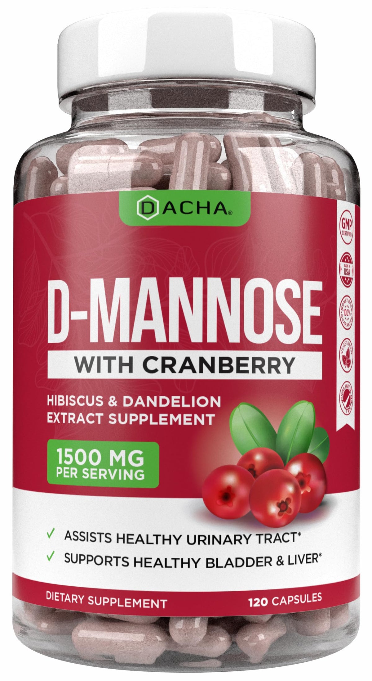 DACHA D-Mannose 4-in-1 bottle supports bladder health naturally.