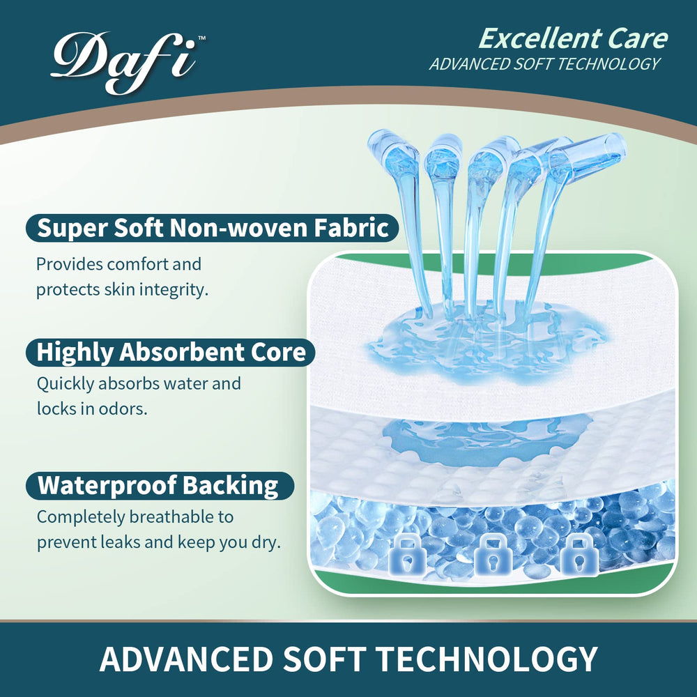 DAFI absorbent core close-up illustrating fast moisture distribution